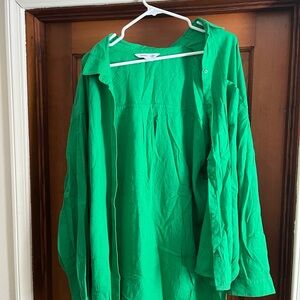 Old navy green button down shirt